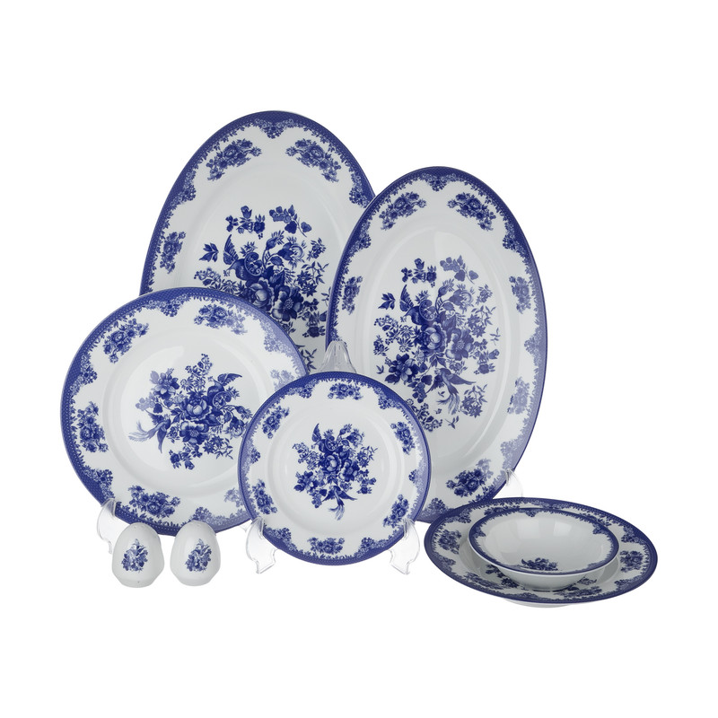 سرویس غذاخوری 28 پارچه چینی زرین ایران سری ایتالیا اف مدل فلورانس درجه سه