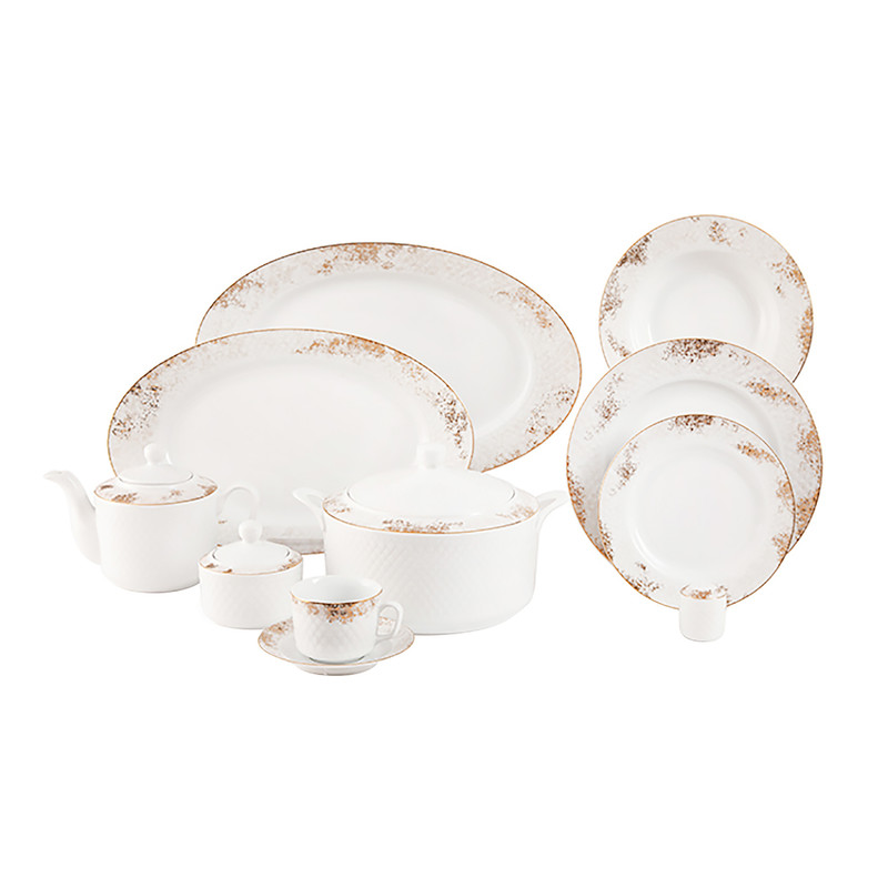 سرویس غذاخوری 102 پارچه چینی زرین ایران سری رادیانس مدل کلودیا درجه یک