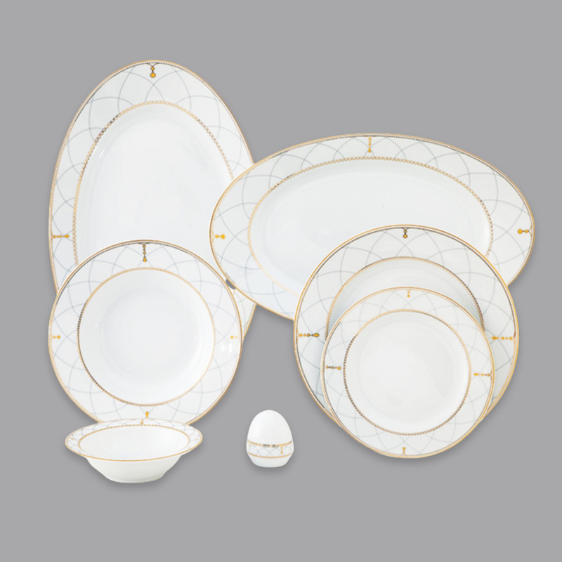 سرویس غذاخوری 28 پارچه 6 نفر چینی زرین ایران مدل رومانا سری ایتالیا اف درجه عالی