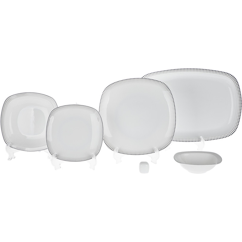 سرویس غذاخوری 27 پارچه چینی زرین ایران مدل کواترو مون بلان درجه 3