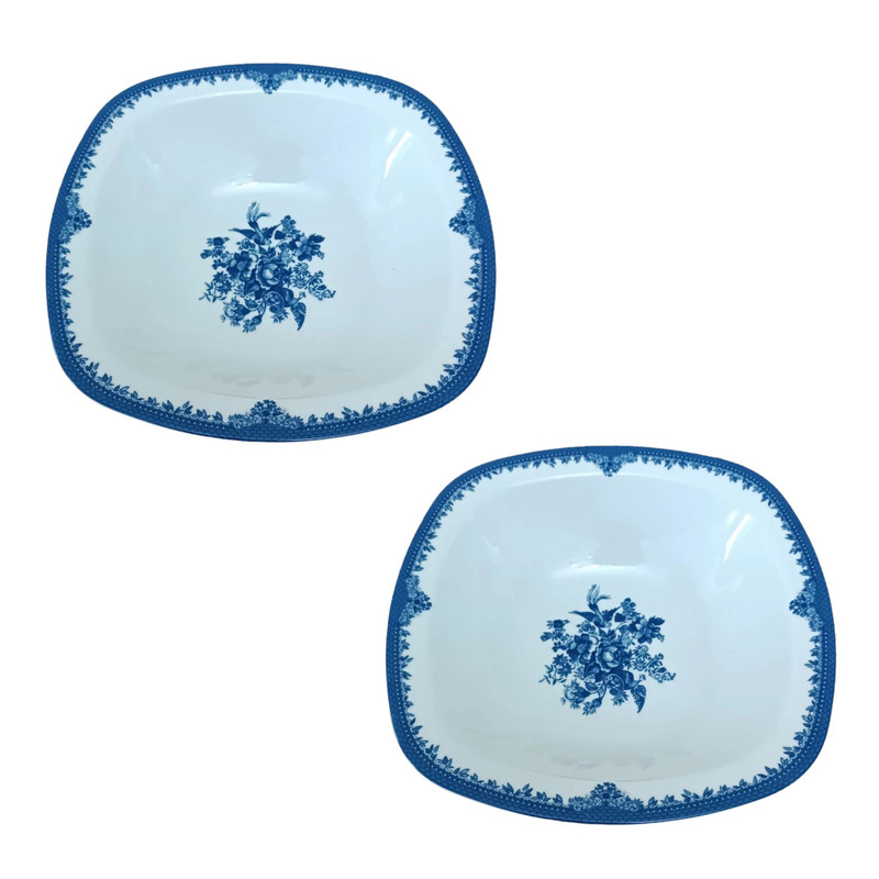 سالادخوری چینی زرین ایران مدل کواترو 25 فلورانس سرمه ای درجه 3 بسته دو عددی